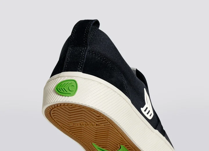 SLIP-ON PRO Black Suede and Canvas Ivory Logo Sneaker Men - Image 6