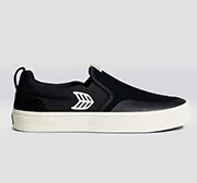 SLIP-ON PRO Black Suede and Canvas Ivory Logo Sneaker Men - Image 9