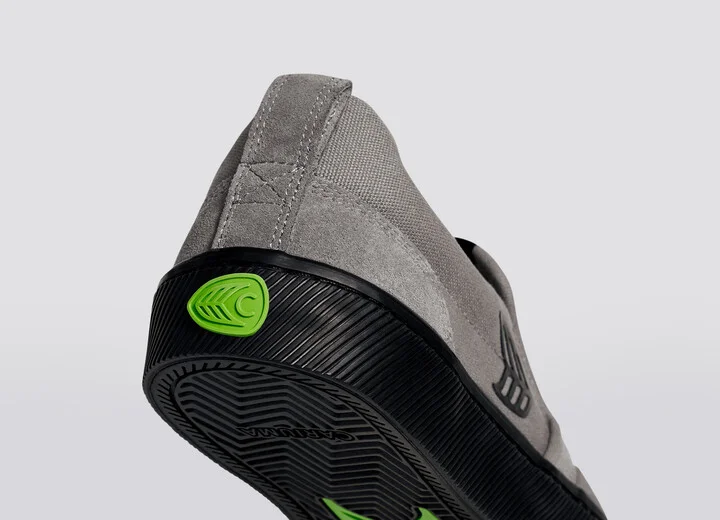 SLIP-ON PRO Charcoal Grey Suede and Canvas Black Logo Sneaker Women - Image 6