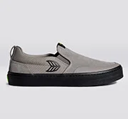 SLIP-ON PRO Charcoal Grey Suede and Canvas Black Logo Sneaker Women - Image 9