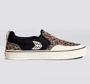 SLIP-ON PRO Leopard Print Suede Black Canvas Ivory Logo Sneaker Men - Image 9