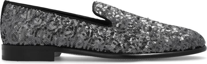 Slip-on Shoes With Sequins, , - Silver