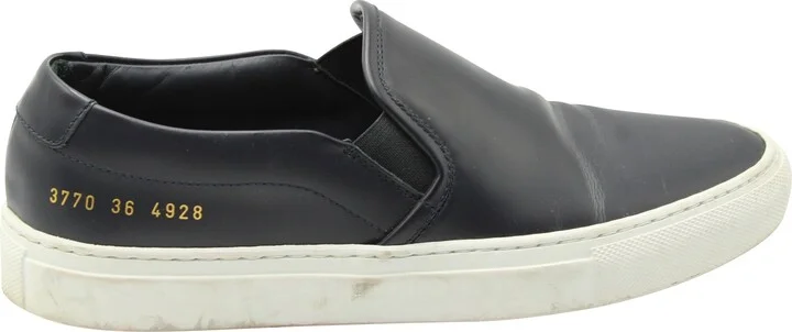Slip On Sneakers in Black Leather