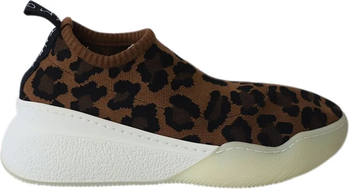 Slip-On Sneakers in Leopard Print Jacquard Knit