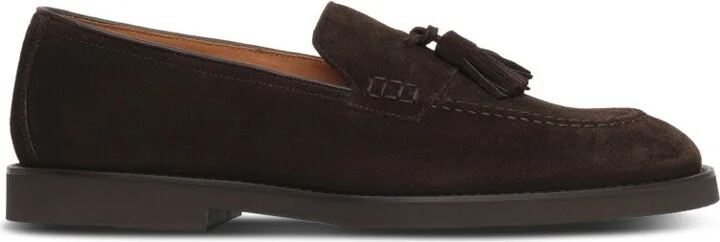 Slip-On Suede Shoes With Decorative Tassels