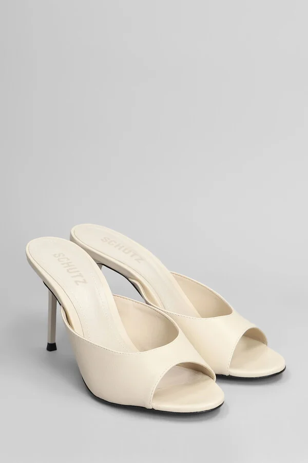 Slipper-mule In Beige Leather - Image 2