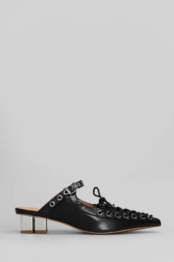 Slipper-mule In Black Polyuretan