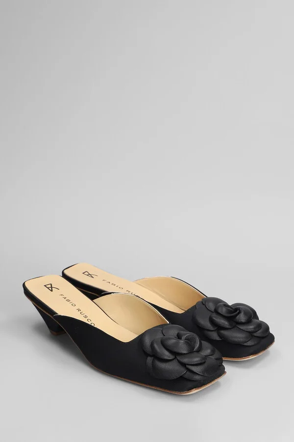 Slipper-mule In Black Satin - Image 2