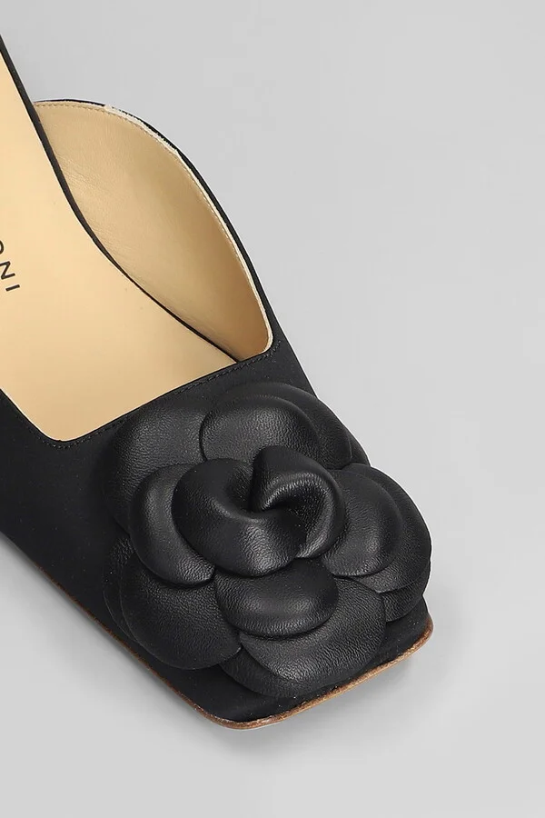 Slipper-mule In Black Satin - Image 5