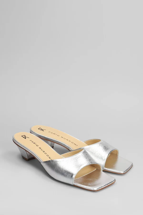 Slipper-mule In Silver Leather - Image 2