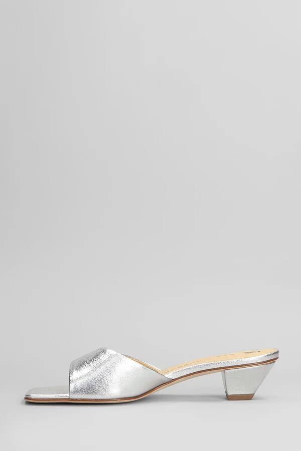 Slipper-mule In Silver Leather - Image 3