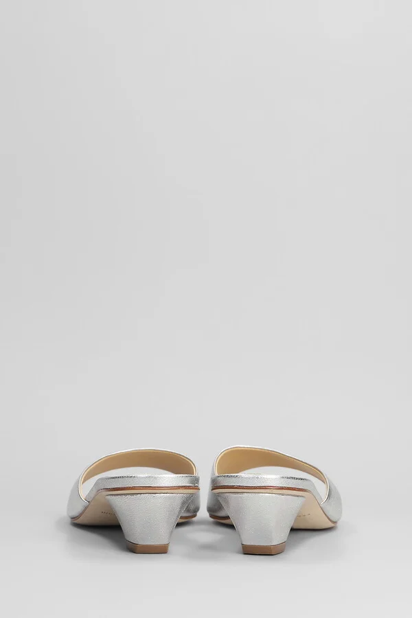 Slipper-mule In Silver Leather - Image 4