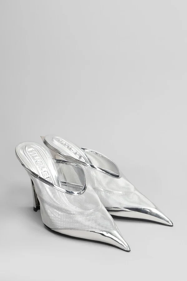 Slipper-mule In Silver Polyamide - Image 2