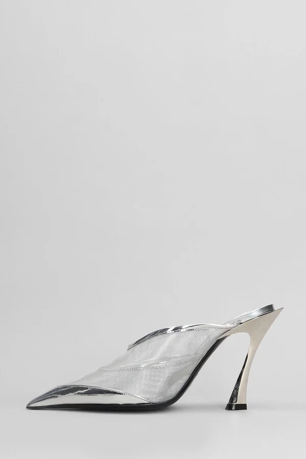 Slipper-mule In Silver Polyamide - Image 3