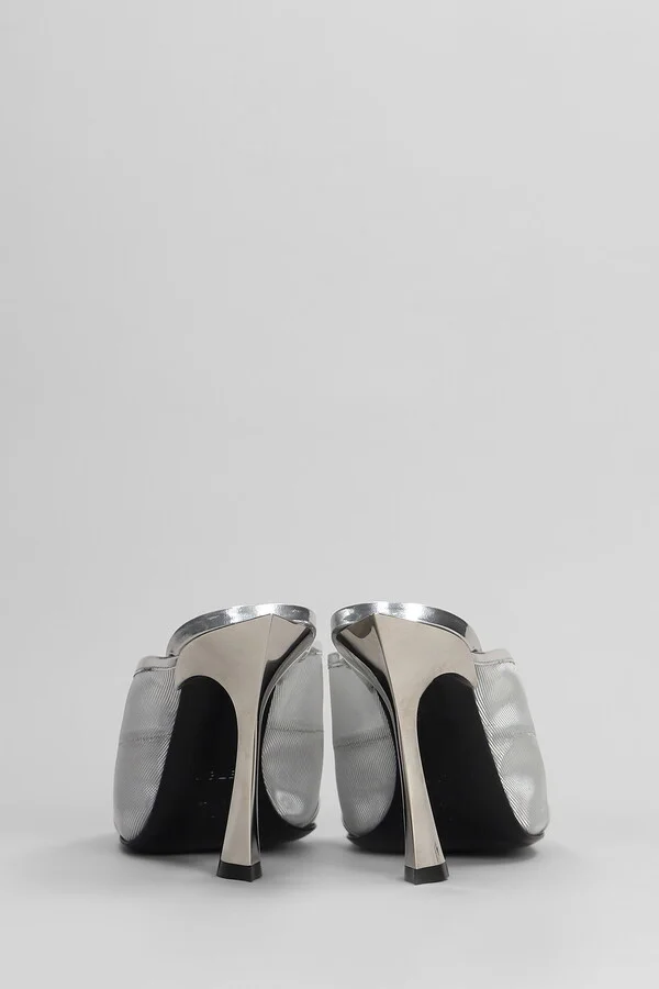 Slipper-mule In Silver Polyamide - Image 4