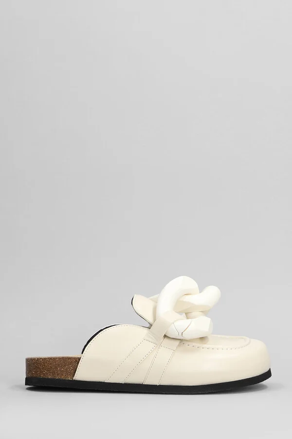 Slipper-mule In White Leather