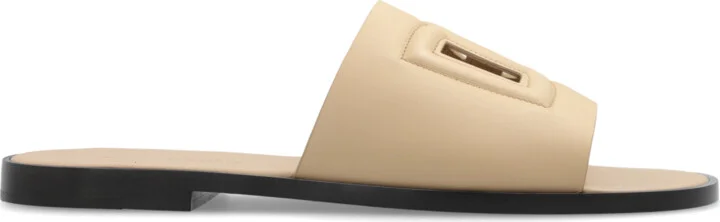 Slippers With Logo, , - Beige