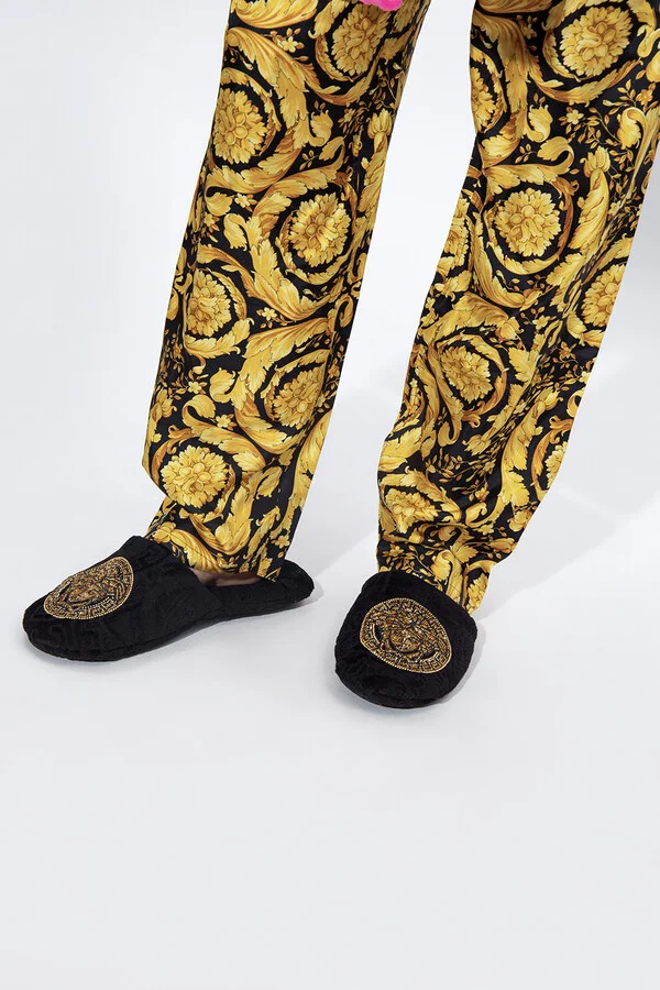 Slippers With Medusa, , - Black - Image 2