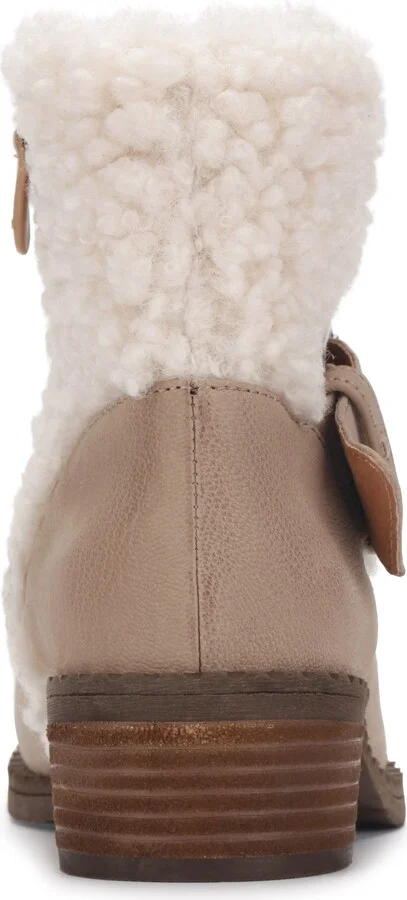 Slit Faux Shearling Moto Bootie - Image 7