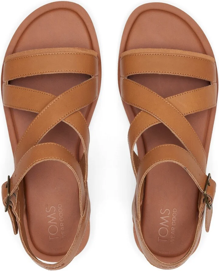Sloane Tan Leather Strappy Sandal - Image 6