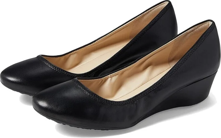 Sloane W28026 Pump Women's US 9.5 Black Leather Wedge Heel KHD2091