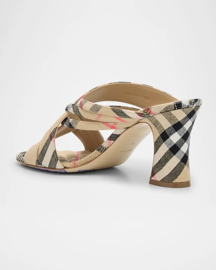Sloanne Woven Linen Block-Heel Sandals - Image 4