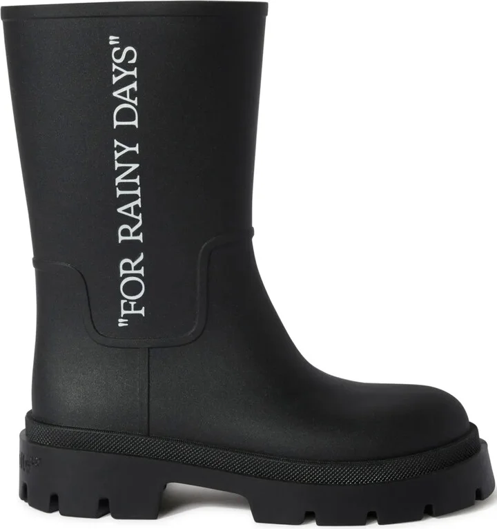 Slogan-Print Boots