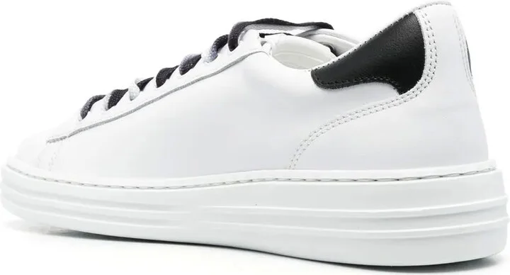 Slogan-Print Leather Sneakers - Image 3