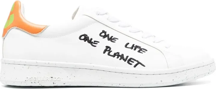 Slogan-Print Low-Top Sneakers