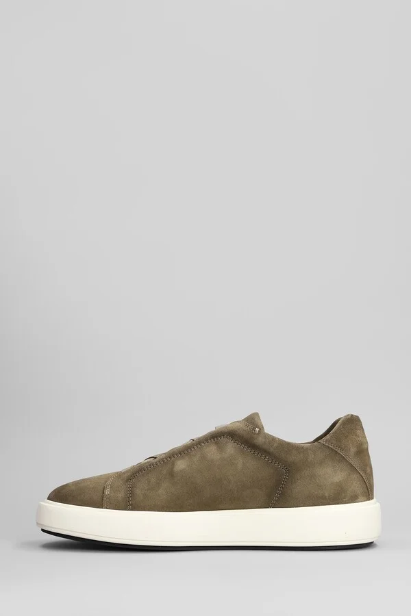 Slouch 001 Sneakers In Green Leather - Image 3