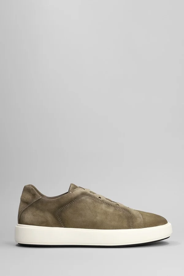 Slouch 001 Sneakers In Green Leather