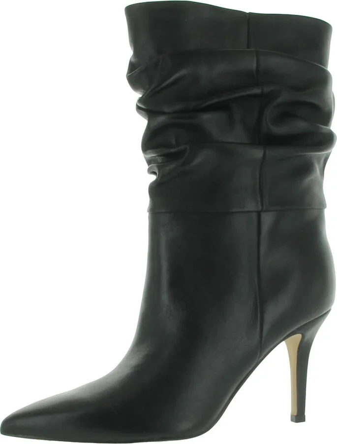 Slouch Womens Pull On Stiletto Mid-Calf Boots