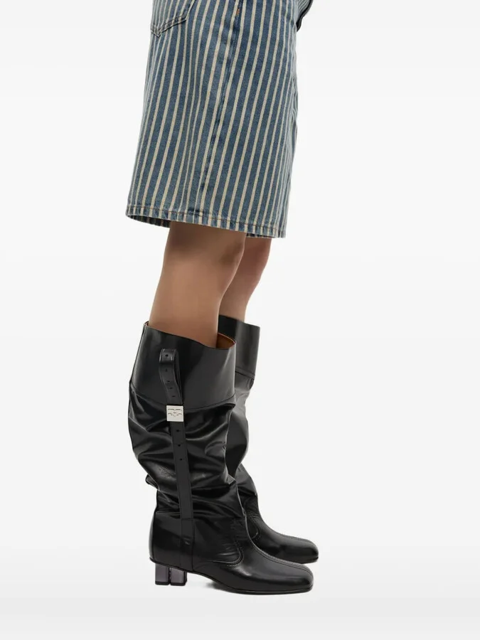 Slouchy Knee-High Leather Boots - Image 5
