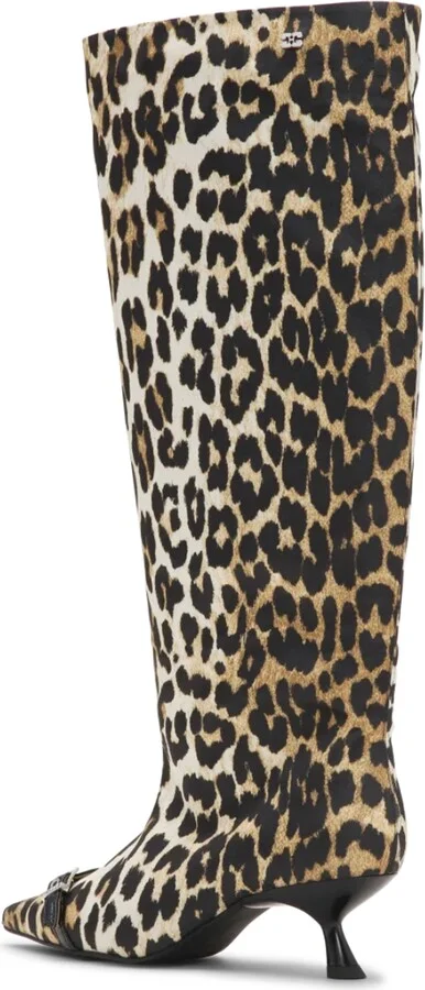 Slouchy Pointed Toe Kitten Heel Knee High Boot - Image 2