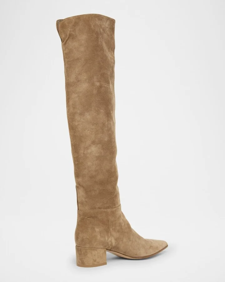 Slouchy Suede Over-The-Knee Boots - Image 4