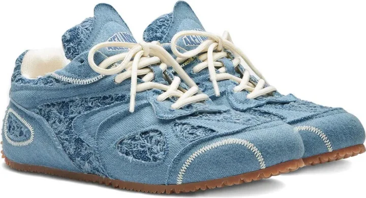 Slow Runner frayed denim low-top sneakers - Image 2