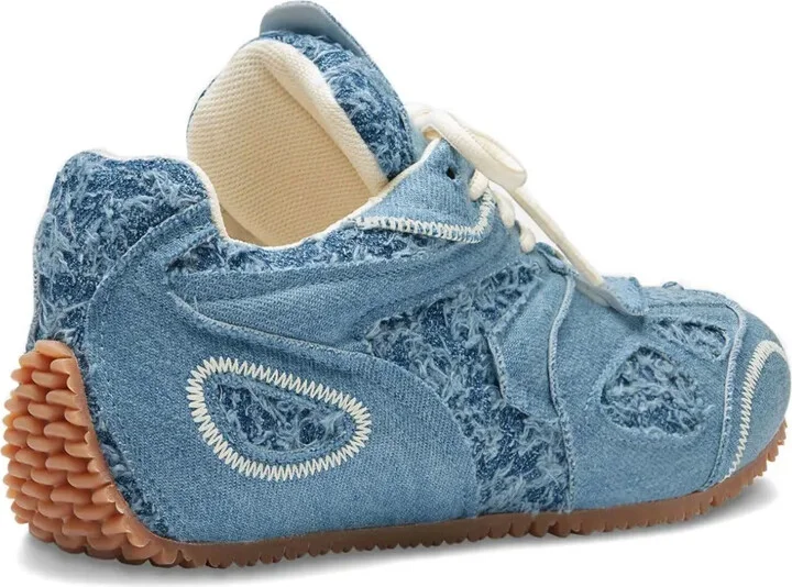 Slow Runner frayed denim low-top sneakers - Image 3