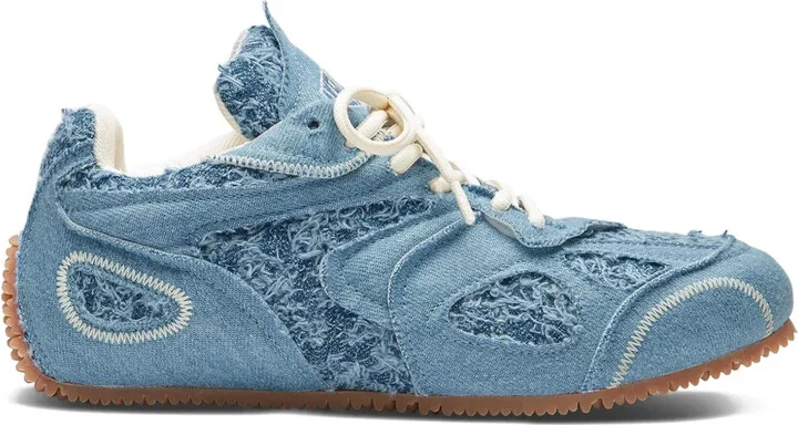 Slow Runner frayed denim low-top sneakers