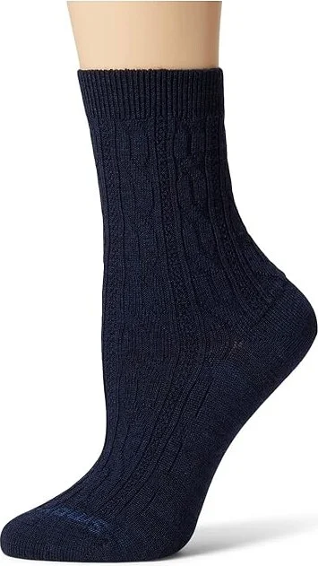 Smartwool Everyday Cable Zero Cushion Merino Wool Crew Women's No Show Socks Shoes Deep Navy Heather : SM (Women's Shoe 4-6.5), Wool/Nylon