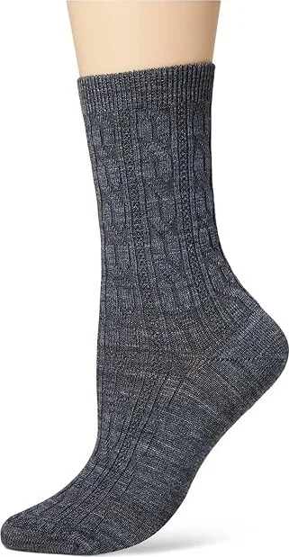 Smartwool Everyday Cable Zero Cushion Merino Wool Crew Women's No Show Socks Shoes Medium Gray : SM (Women's Shoe 4-6.5), Wool/Nylon