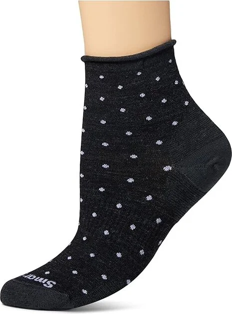 Smartwool Everyday Classic Dot Ankle Boot Socks Women's No Show Socks Shoes Charcoal : SM (Women's Shoe 4-6.5), Wool/Nylon/Merino