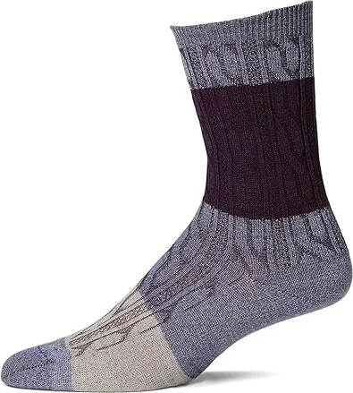 Smartwool Everyday Color Block Cable Crew Socks Women's Knee High Socks Shoes Chalk Violet : LG (Women's Shoe 10-12.5), Merino/Nylon/Wool