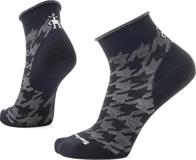 Smartwool Everyday Hounds Tooth Ankle Socks Knee High Socks Shoes Black : SM (US Men's Shoe 3-5.5 - Women's Shoe 4-6.5), Merino/Nylon/Wool