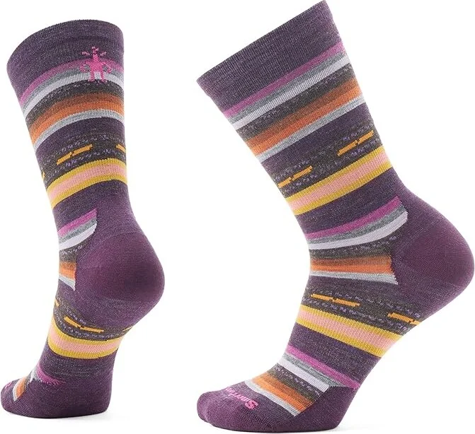 Smartwool Everyday Margarita Crew Socks Knee High Socks Shoes Wild Salmon : MD (US Men's Shoe 6-8.5 - Women's Shoe 7-9.5), Merino/Nylon/Wool