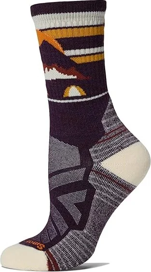 Smartwool Hike Light Cushion Mountain Moon Crew Women's No Show Socks Shoes Purple Iris : LG (Women's Shoe 10-12.5), Merino/Nylon