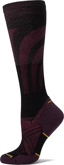 Smartwool Run Targeted Cushion Compression Over-the-Calf Women's No Show Socks Shoes Black : LG (Women's Shoe 10-12.5), Merino/Mesh/Nylon