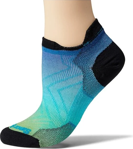 Smartwool Run Zero Cushion Ombre Print Low Ankle Women's Low Cut Socks Shoes Capri : SM (Women's Shoe 4-6.5), Merino/Mesh/Nylon