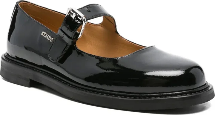 Smile buckle patent loafers - Image 2