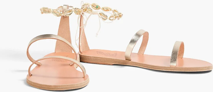 Smirni embellished metallic leather sandals - Image 2