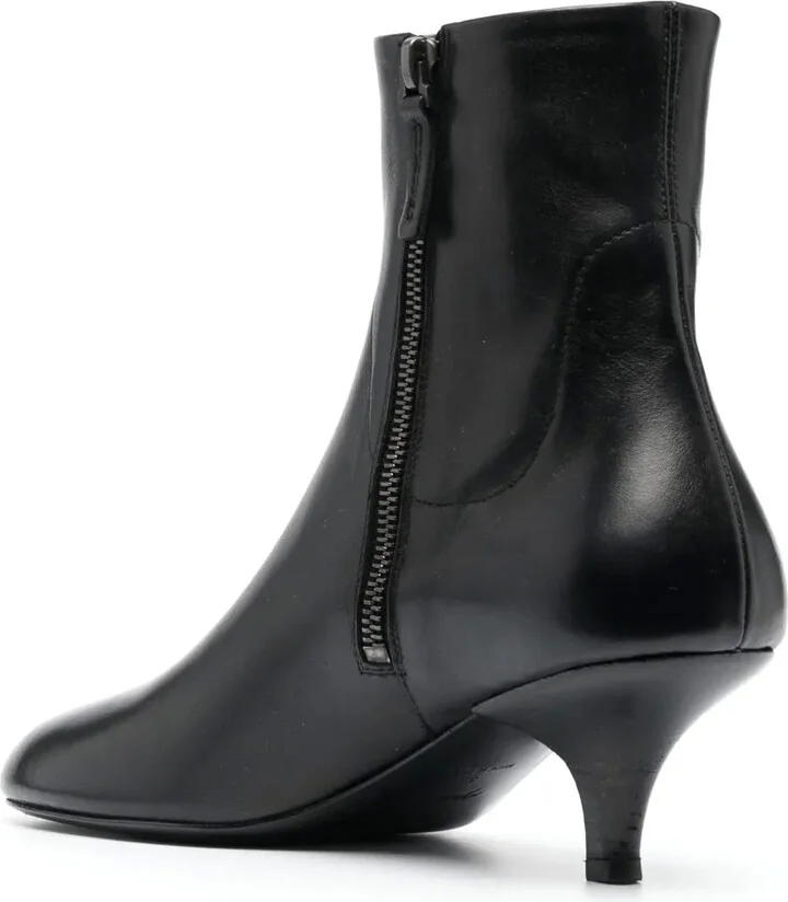 Smooth Grain Round-Toe Leather Boots - Image 3